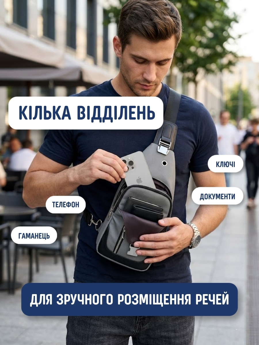 Чоловіча сумка 4в1 фото 1